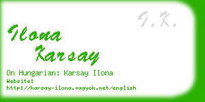 ilona karsay business card